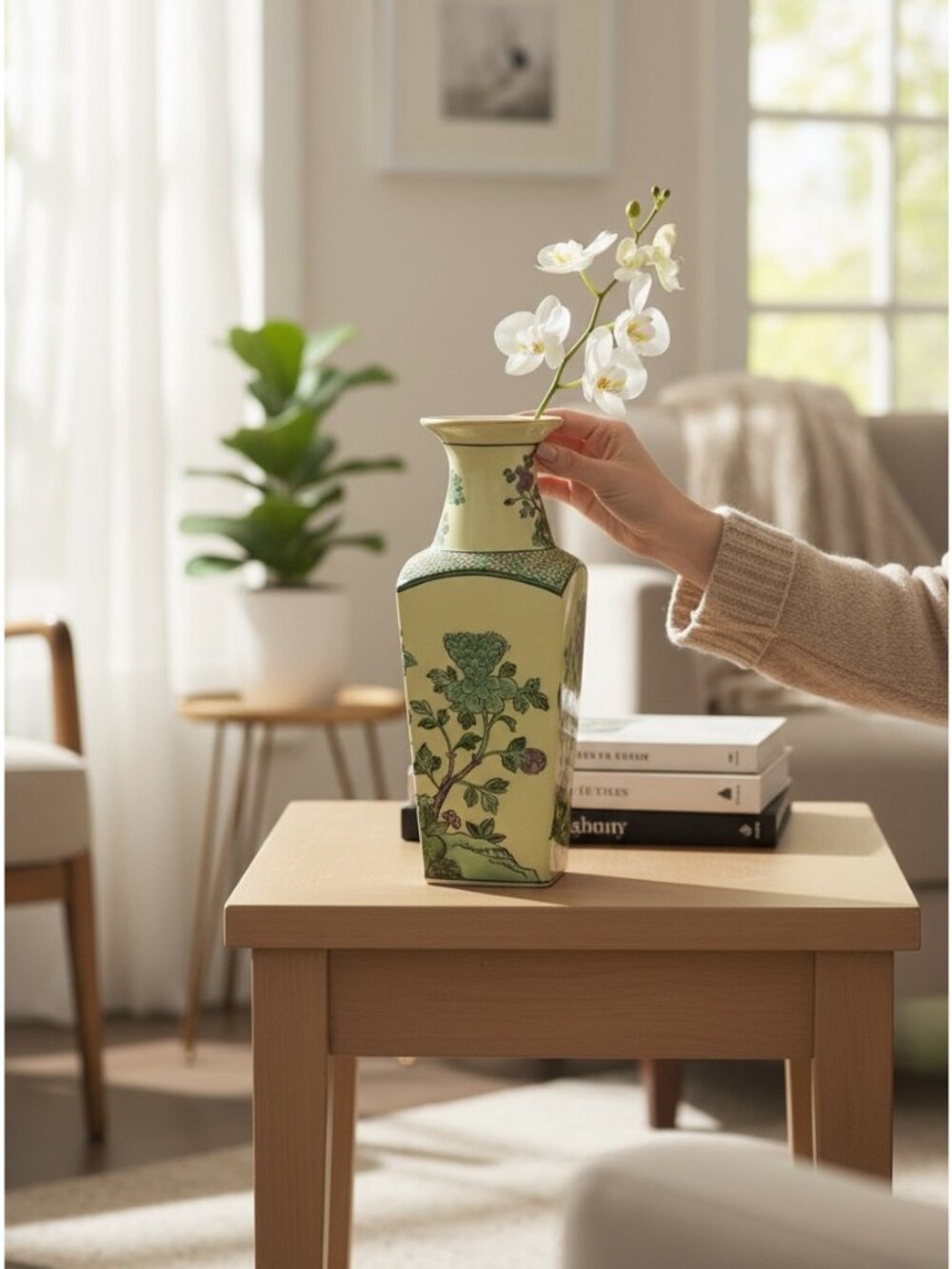 Vintage Napcoware Hong Kong Floral Ceramic Vase